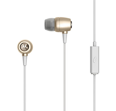 motorola earbuds metal headphones (gold)